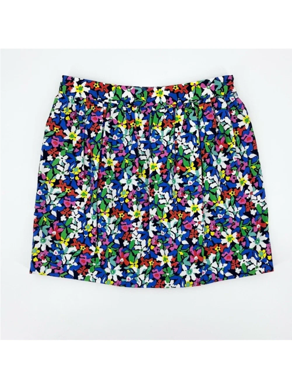 Kate Spade Silk Blend Henrita Full Bloom Floral Multicolor Mini Skirt w/Pockets